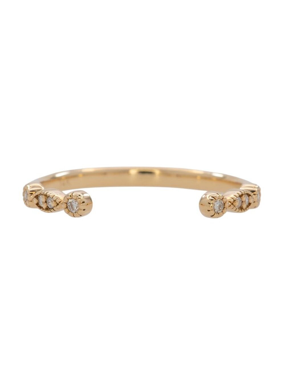 Natural Earth-Mined Diamond Accent Stackable Band in Solid 14K Yellow Gold